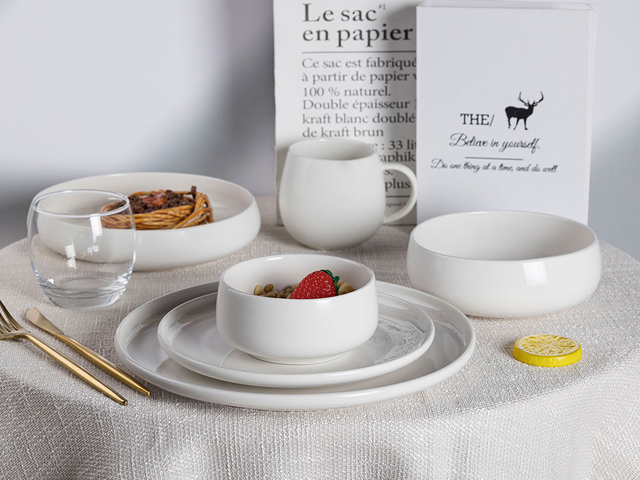 Ensemble de vaisselle de cuisine en porcelaine moderne, meilleures ventes