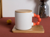 Tasse à café en céramique avec poignée perlée unique