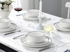 Ensemble de vaisselle minimaliste en porcelaine blanche en céramique à bords noirs